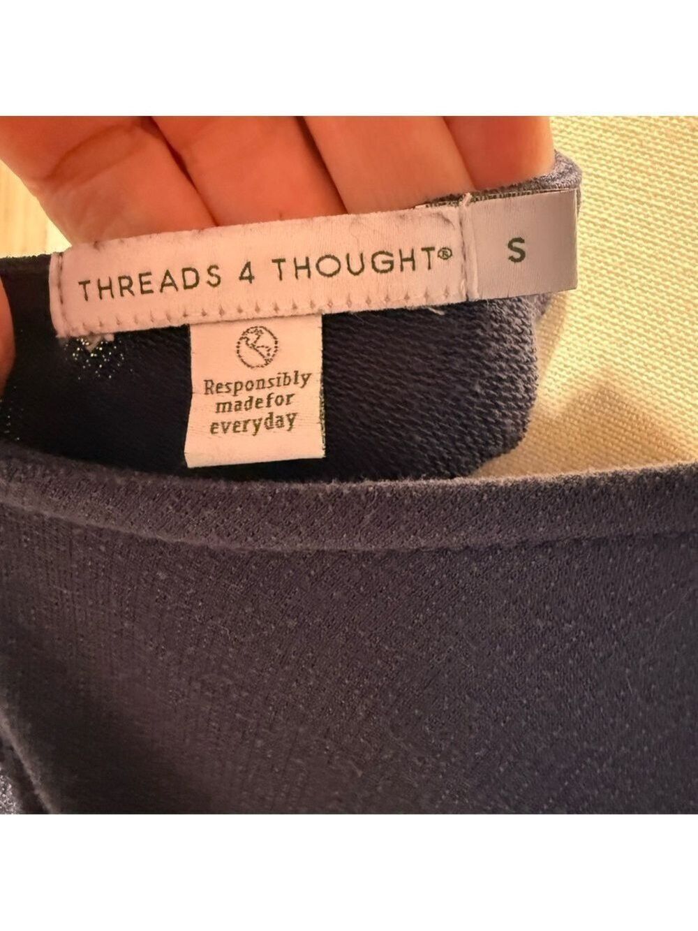 Threads 4 Thought Rainey Patch Pocket Romper Navy Small - Picture 2 of 11